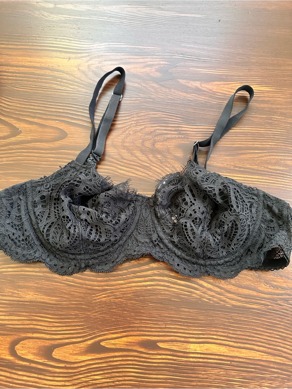 Dream Angels Black Lace Unlined Underwire Bra